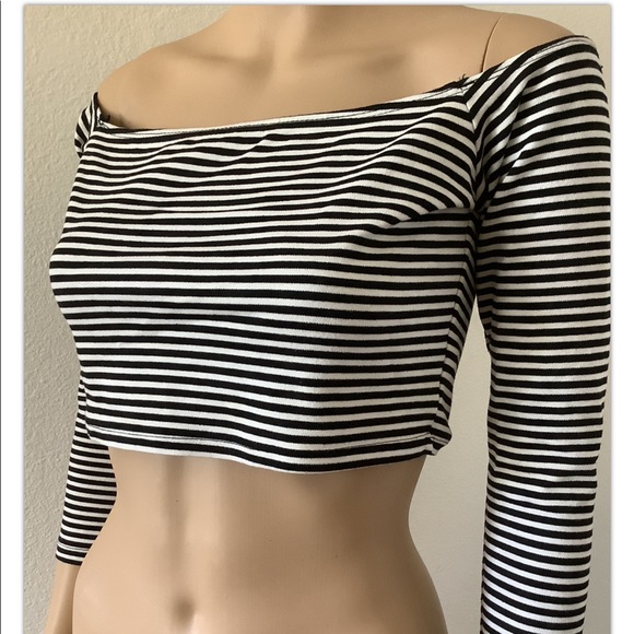 Foreign Exchange striped women’s crop top Medium - Picture 2 of 16
